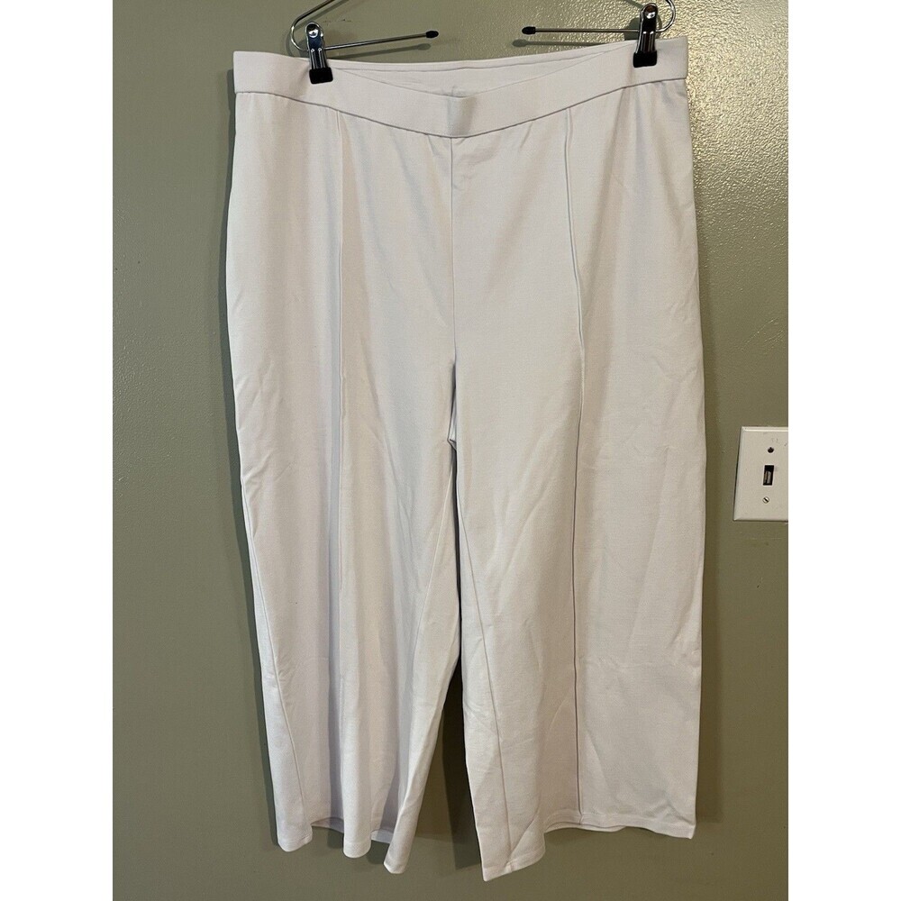 J Jill Wearever Collection Wide Leg White Pull On Ponte Stretchy Pants 2X New
